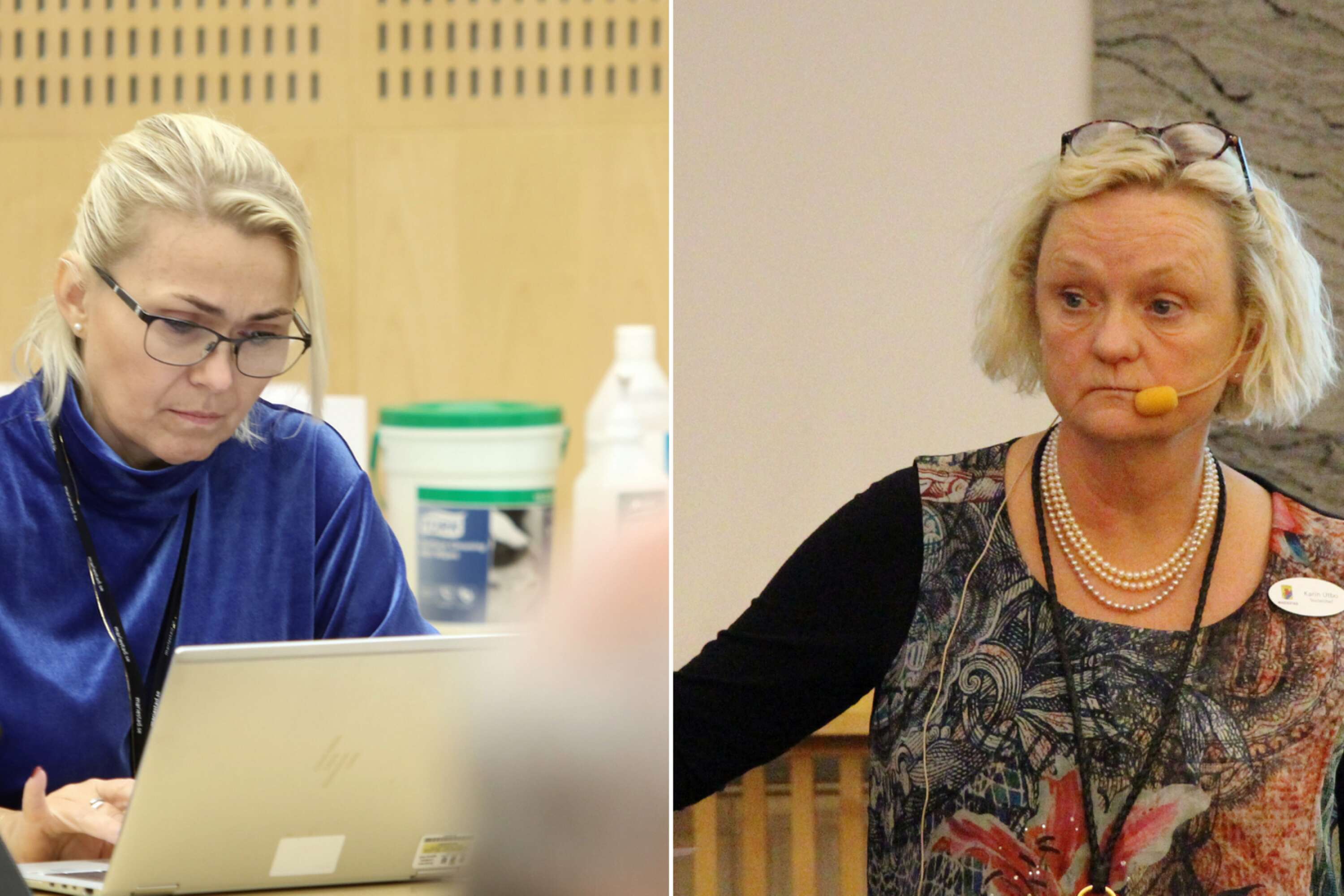 Enligt Karin Utbo fick hon inga skäl till varför hon tvingas lämna uppdraget som socialchef i Mariestad. Kommundirektör Susanne Wirdemo (till vänster), som gav beskedet till Utbo, vill inte kommentera det.