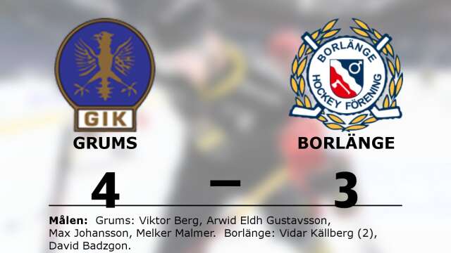 Grums IK Hockey vann mot Borlänge HF