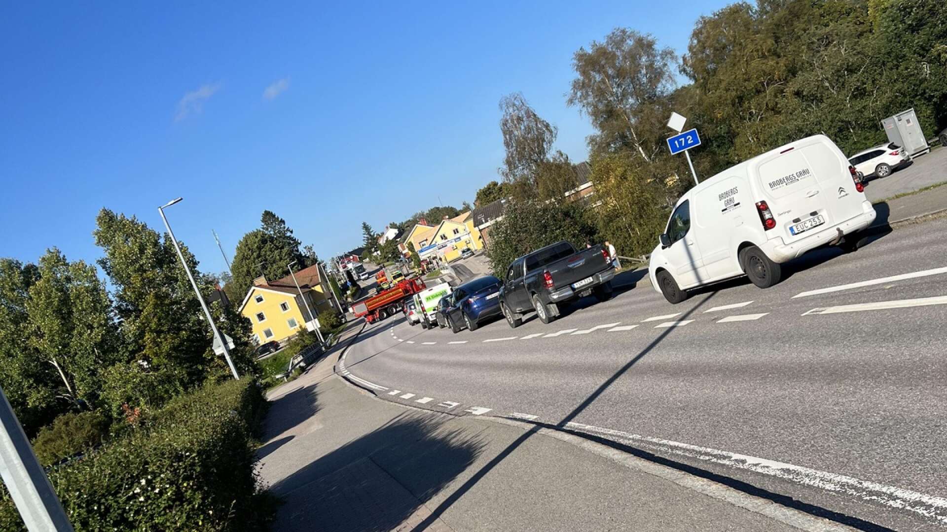 Bild tagen på de köer som uppstod efter trafikolyckan i Högsäter.