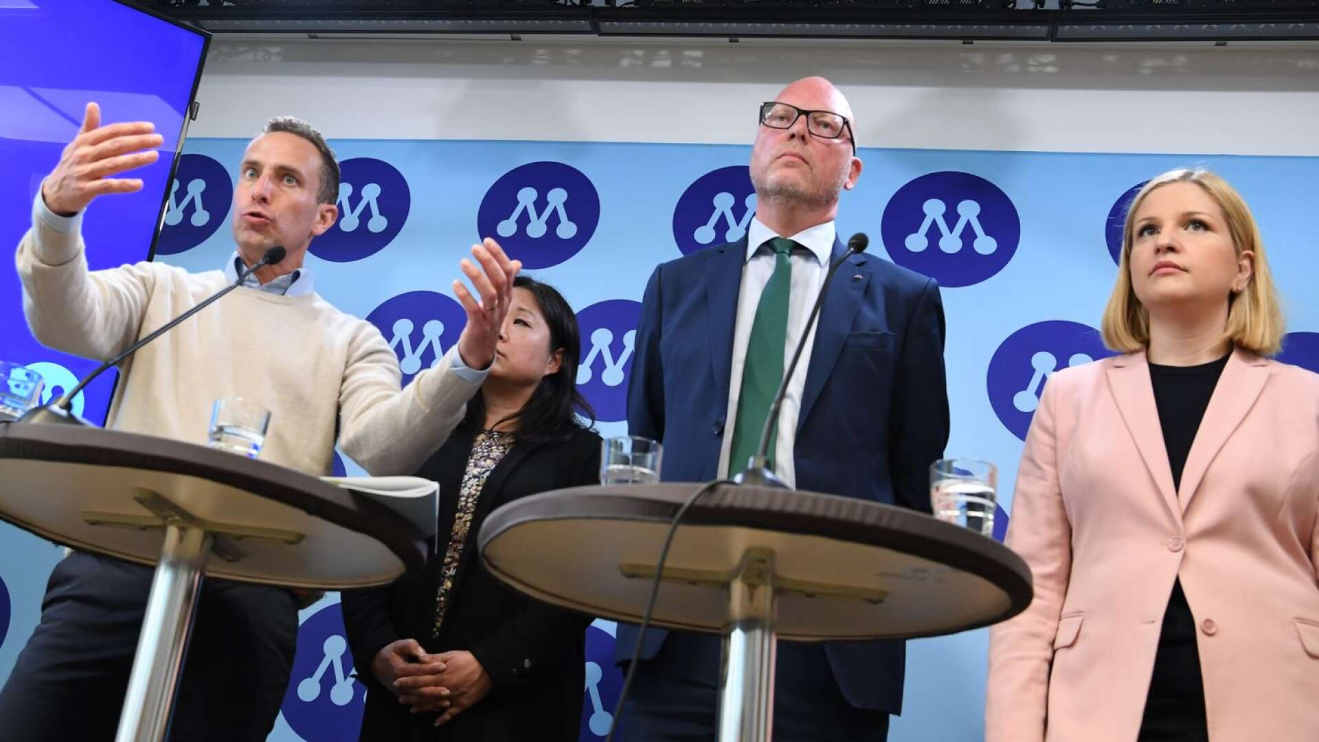 Moderaternas EU-kandidater Tomas Tobé, Jessica Polfjärd, Jörgen Warborn och Arba Kokalari.