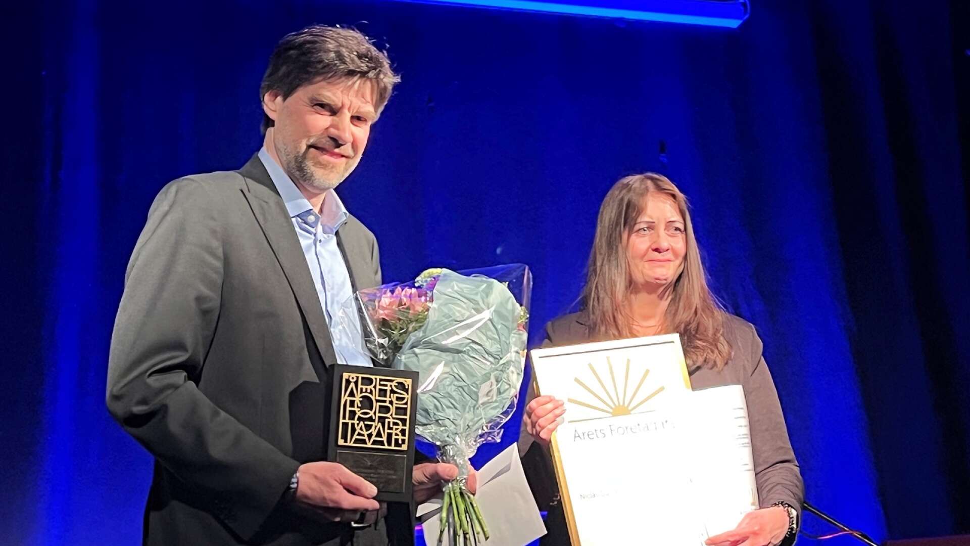Niclas Gustafsson och Susanne Andersson från Electec Systems tog emot priset som Årets företagare för andra gången. Förra gången var för exakt 20 år sedan och sedan dess har företaget växt med 40 anställda.