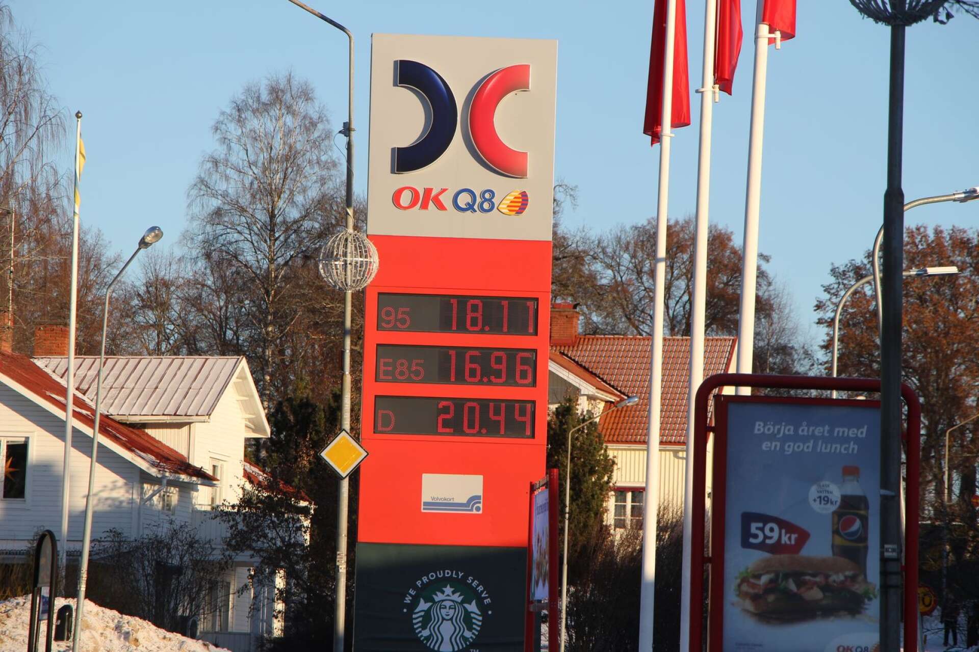Ett rekordhögt (?) pris på diesel noteras 6 januari 2022.