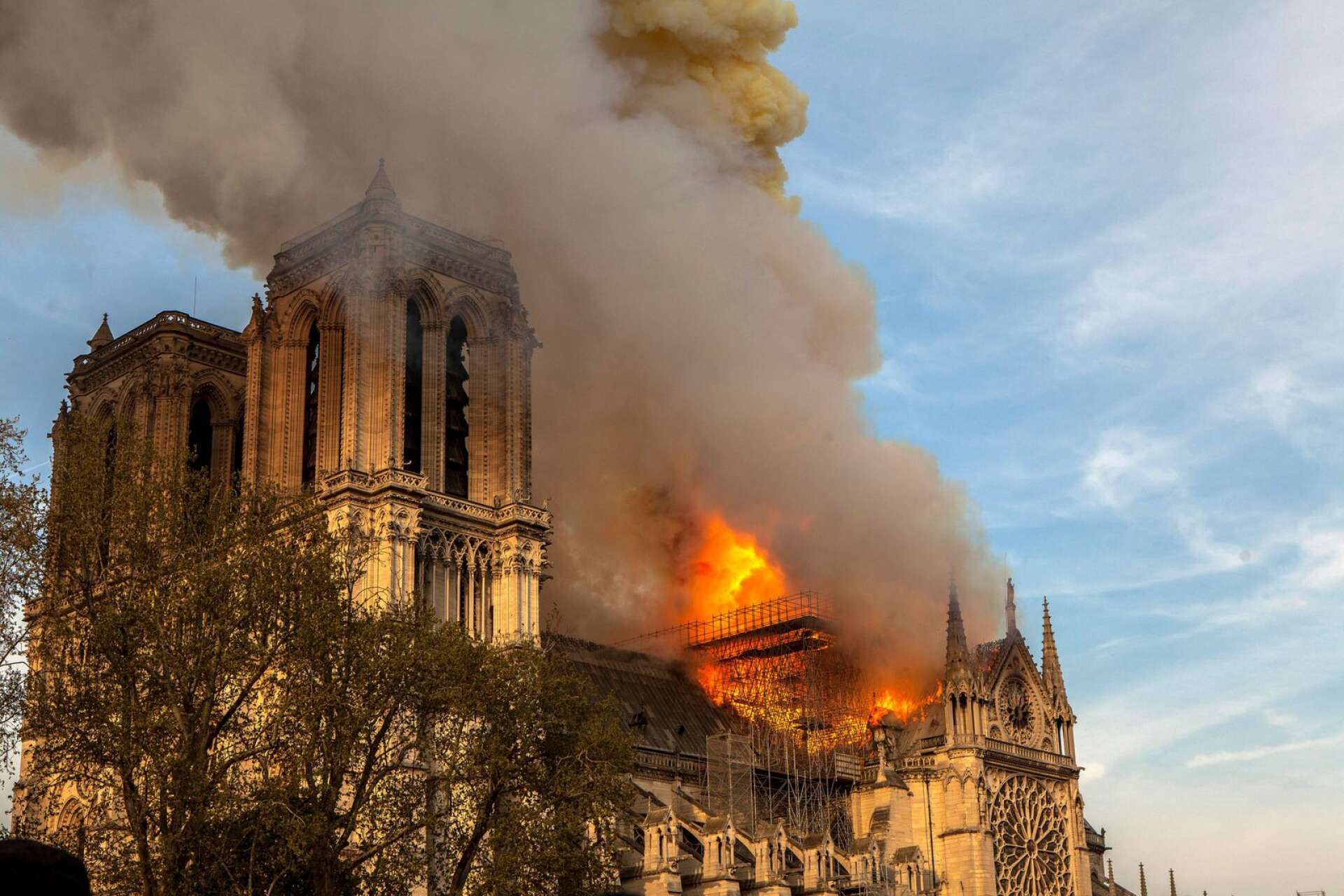 Branden i katedralen i Notre Dame för drygt tre år sedan.