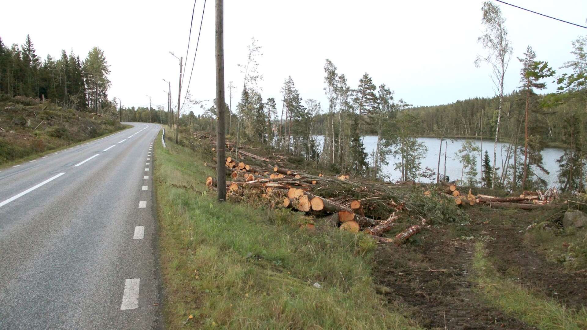 Avverkning har skett längs väg 243 mot Åtorp, mellan Högberg och Älgåsen, där Sveaskog köpt in ett privat virkesförråd.