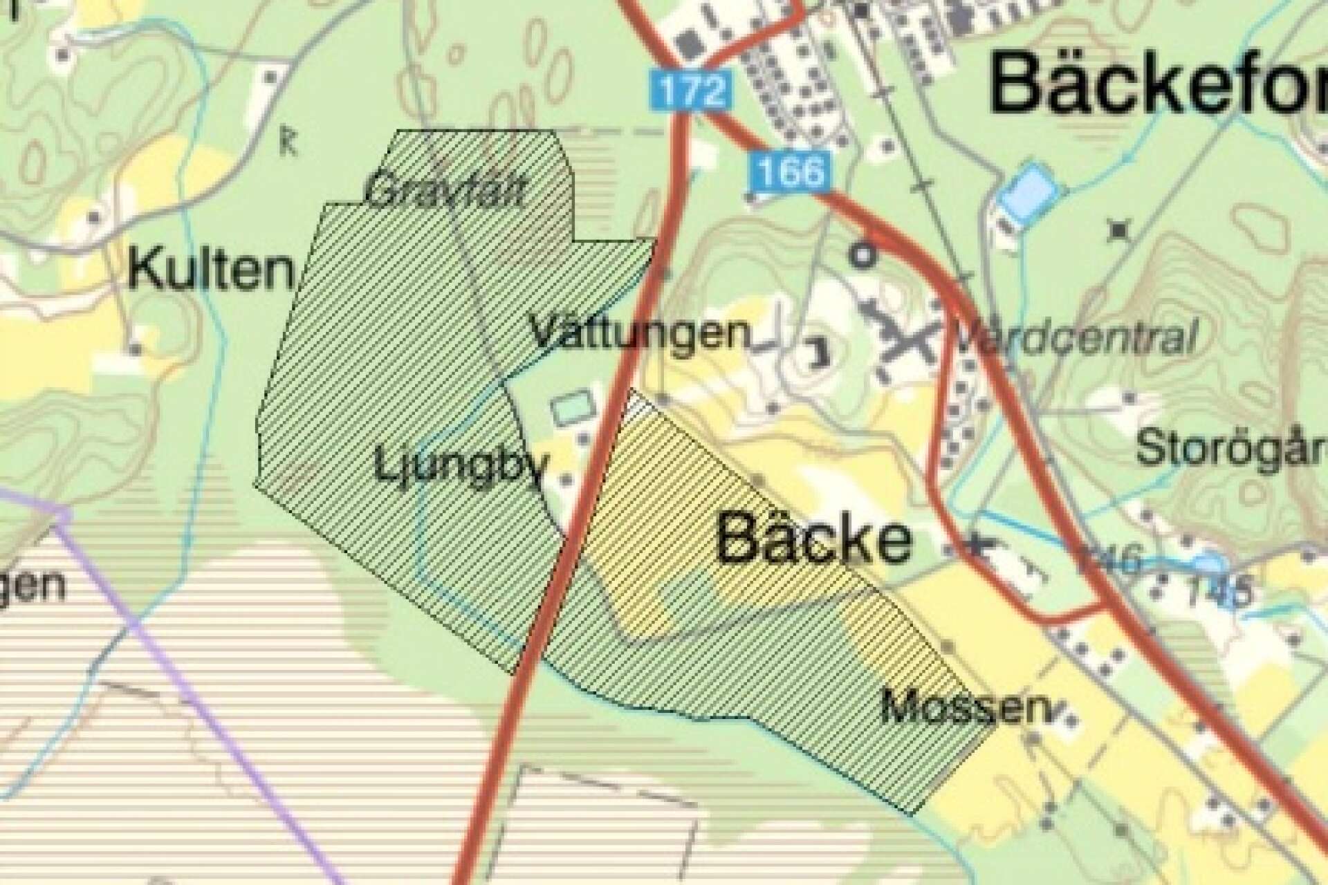 Bäckefors solpark planeras till ett område strax söder om samhället.