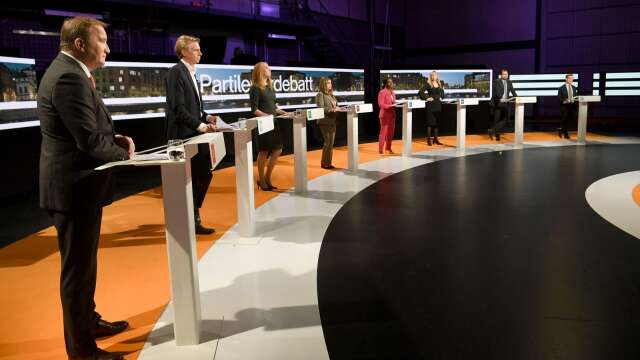 Partiledardebatt i Sveriges Televisions ”Agenda” den 10 oktober.