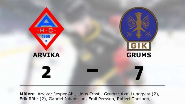 Arvika HC förlorade mot Grums IK Hockey