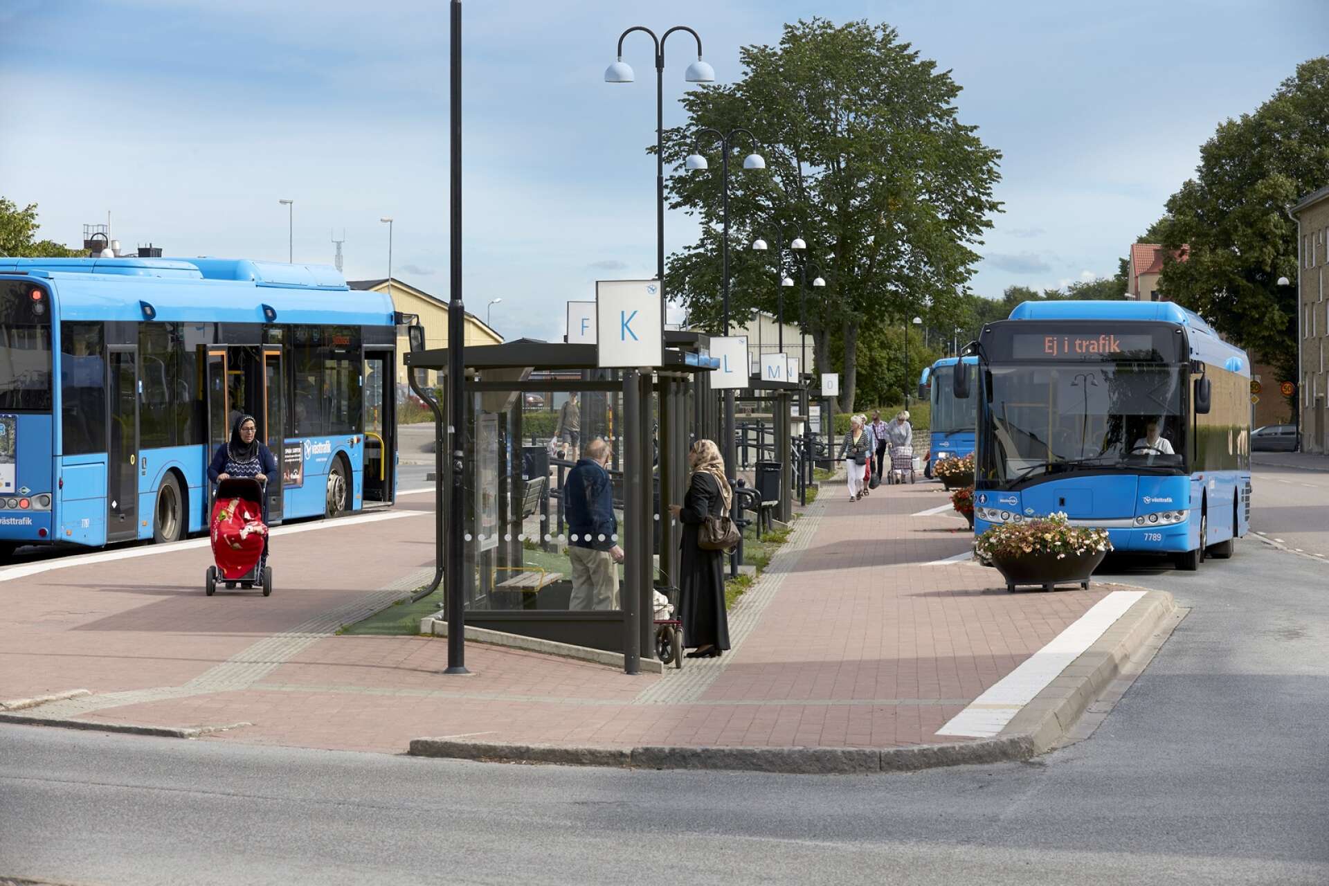 Alla bussar i stadstrafiken i Falköping blir elektriferade år 2025. Foto: Västtrafik