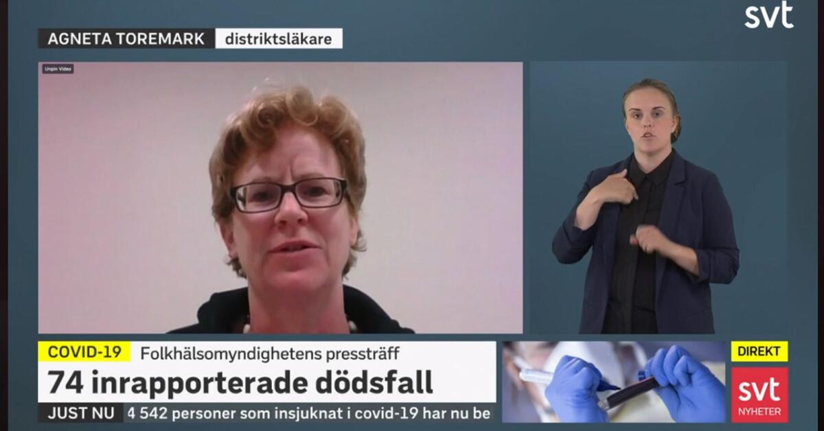 Arvikaläkaren Agneta på Folkhälsomyndighetens presskonferens